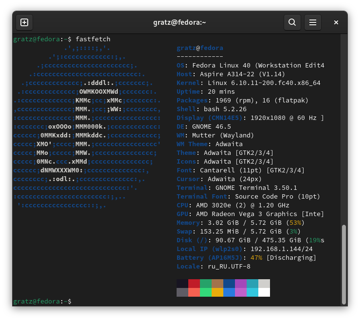 Fastfetch: Быстрая и настраиваемая утилита для сбора информации о ...